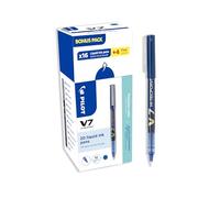 Pilot V7 Hi-Tecpoint Liquid Ink Roller Pen - Blue (Pack of 20) | SMOOTH & PRECISE: V7 Hi-Tecpoint liquid ink rollerball pens with 0.7mm tip and rich blue ink for smooth, precise writing.