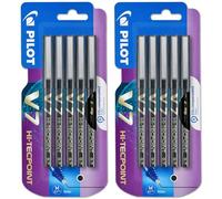 PILOT V7 Hi-Tecpoint Rollerball Pen - Liquid Ink - Medium 0.7mm Nib - Black Ink - Blister Packs of 10 Pens