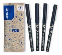 Pilot V7 Liquid Ink Rollerball 0.7mm Tip - Black (Pack of 4)