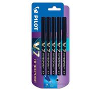 Pilot V7 Liquid Ink Rollerball Fine Line 5 Piece Blister 0.7mm Fine Tip Black