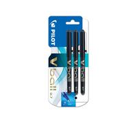 Pilot VBall 7 Rollerball Pen-Black (Pack of 3)
