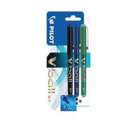 PILOT V Ball 07 Liquid Ink Rollerball Pens 0.7mm Tip Black/Blue/Green Ink Blistercard 3 Pens, 3131910540878UK