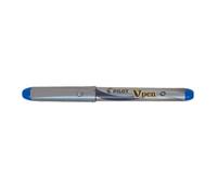 Pilot Vpen Disposable Fountain Pen Silver Barrel 0.58 mm Tip - Blue, Box Of 12