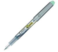 Pilot VPen Disposable Fountain Pen Silver Barrel 0.58 mm Tip - Green, Box of 12