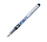 Pilot VPen Disposable Fountain Pen White Barrel 0.58 mm Tip - Blue, Box of 12