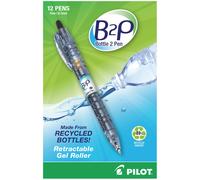 PilotBottle to Pen B2P Retractable Gel Pens Fine Point 0.7 mm 89% Recycled Translucent Barrel Black Ink Pack Of 12