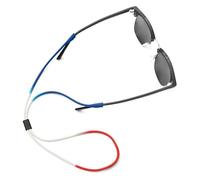 Pilotfish Premium Silicone Sunglasses Strap, Adjustable Glasses Retainer with Unique Passthrough Design - Universal Fit (Red/White/Blue)