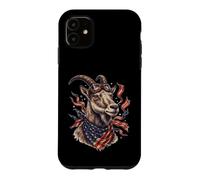 Piloting Patriotic Goat with Aviator Goggles July 4th Case for iPhone 11