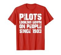 Pilots Looking Down on People Since 1903 T-Shirt, Men, Red, 3X-Large