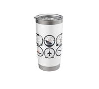 Pilot's Six Pack Basic Six Flight Instruments Aviation Stainless Steel Insulated Tumbler