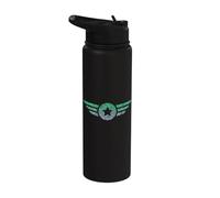 Pilots Wings Silhouette Aviation Enthusiast Stuff | Pilot Stainless Steel Insulated Water Bottle
