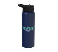 Pilots Wings Silhouette Aviation Enthusiast Stuff | Pilot Stainless Steel Insulated Water Bottle