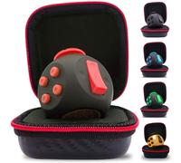 PILPOC theFube Fidget Cube - Deluxe Authentic Fidget Toys for Adults & Kids - Premium Protective Case, Stress Cube, Anxiety Toys, ADHD, OCD, Autism. Quiet Sides & Fidget Clicker Toy (Black & Red)