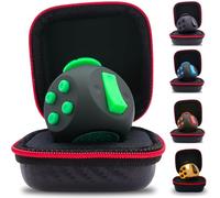 PILPOC theFube Fidget Cube - Deluxe Authentic Fidget Toys for Adults & Kids - Premium Protective Case, Stress Cube, Anxiety Toys, ADHD, OCD, Autism. Quiet Sides & Fidget Clicker Toy (Black & Green)