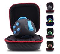 PILPOC theFube Fidget Cube - Deluxe Authentic Fidget Toys for Adults & Kids - Premium Protective Case, Stress Cube, Anxiety Toys, ADHD, OCD, Autism. Quiet Sides & Fidget Clicker Toy (Black & Blue)