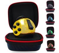 PILPOC theFube Fidget Cube - Deluxe Authentic Fidget Toys for Adults & Kids - Premium Protective Case, Stress Cube, Anxiety Toys, Autism. Quiet Silent Sides & Fidget Clicker Toy (Black & Gold)