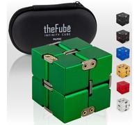 PILPOC theFube Infinity Cube Fidget Desk Toy - Aluminum Infinite Magic Cube with Case Sturdy Heavy Relieve Stress and Anxiety for ADD ADHD OCD (