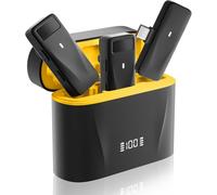 PILSAMAS Mini Wireless Lapel Lavalier Microphone for Android, iPhone 15 16 Pro Max - 2 Pack, 32H Battery, Noise Canceling - USB C Microphone, Clip On iPhone Microphone for Video Recording, Streaming