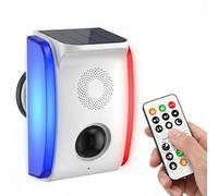 PILSAMAS Solar Motion Sensor Alarm, Custom Voice, Magnetic & Wall, IP65 | One-Tap Voice Record & PC Upload, Red Blue Strobe Light, For RV Camping, Truck Blind Spot, Driveway, Warehouse, Pool, IP65
