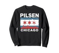 Pilsen Chicago Neighborhood Pride Flag City Skyline Illinois Sweatshirt