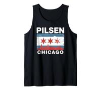 Pilsen Chicago Neighborhood Pride Flag City Skyline Illinois Tank Top