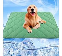 Pilviset Cooling Blanket for Dogs, Dog Cooling Mat & Bed - Lightweight, Durable & Breathable Pet Throw for Couch, Sofa, Car and Furniture Protector, Reversible Design, Easy to Clean, 28"x40", Green