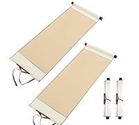 pilyero Pack of 2 Chinese Scroll Calligraphy Paper, Handmade Paper, Blank Calligraphic Painting Scrolls, Suitable for Gifts Representing the Heart (Gold)