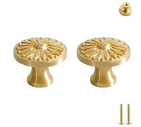 PILYON Cabinet Knobs Handles 2Pcs Pure Copper Handle Wardrobe Door Knob Gold Drawer Handle Wardrobe Door Knob