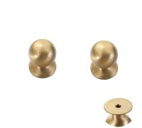 PILYON Cupboard Handles2Pack Pure Copper Knobs and Handles Gold Wardrobe Cabinet Door Knobs Brass Drawer Round Pulls 12 Diameter20mm