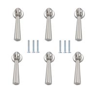 PILYON Door Handles 6 Pack Zinc Alloy Wardrobe Handle Single Hole Pendant Handle Cabinet Door Wardrobe Drawer Knob Gray 62 * 18mm