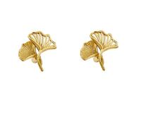 PILYON Door Knobs for Interior Doors 2Pack Ginkgo Leaf Brass Handle Vintage Wardrobe Door Drawer Gold Handle Leaf