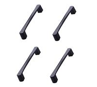 PILYON Door Knobs for Interior Doors 4 Pack Handle Black Wardrobe Door Handle Cabinet Single Hole Small Handle, Black, 192mm