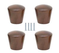 PILYON Door Knobs for Interior Doors 4 Pack Solid Wood Knob and Handle Mini Handle Wardrobe Drawer Round Small Handle Black Walnut 22 * 22mm Curved Surface