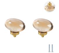 PILYON Drawer Handles and Knobs 6 Pack Dove Egg Crystal Handle Golden Wardrobe Door Brass Knob Drawer Pure Copper Handle Dove Egg - Champagne Gold