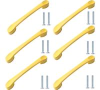 PILYON Drawer Handles6 Pack Wardrobe Knobs and Handles Children's Room Cabinet Door Knobs Drawer Cabinet Colorful Handles Yellow 96mm