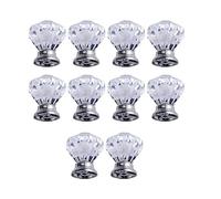 PILYON Handle Drawer 10 Pack Crystal Clear Handle Door Cabinet Drawer Door Knob Acrylic Handle Transparent Silver Base