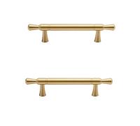 PILYON Handles 2Pack Pure Brass Handle Wardrobe Door Cabinet Door Handle Drawer Gold Knob and Handle Brass Handle 256mm Hole Pitch Length 32cm