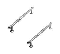 PILYON Handles for Cupboards Draws 2Pack Silver Handle Chrome-Plated Wardrobe Handle Bright Silver Cabinet Door Handle All Copper Wardrobe Cabinet Door Knob B Type 192mm Hole Spacing