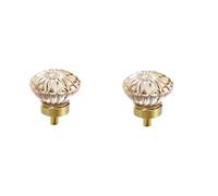 PILYON Kitchen Handles for Cupboard and Drawer 6 Pack Dove Egg Crystal Handle Gold Wardrobe Door Brass Knob Drawer Pure Copper Handle Stamens - Champagne Gold