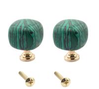 PILYON Wardrobe Door Handle and Knobs 2Pcs Ore Small Handle Brass Drawer Cabinet Wardrobe Door Knob Green Diameter25mm