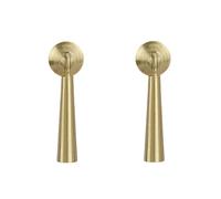 PILYON Wardrobe Door Handle Knobs 2Pcs Pure Brass Handle Drop-Shaped Tag Drawer Cabinet Door Pendant Single Hole Small Handle, G Large Matte Brushed