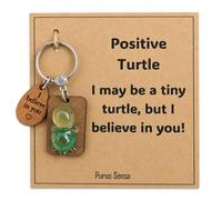 PILZAR Women's Keychain, an uplifting little turtle keychain, a "You Can Do It" gift, an inspirational turtle gift, suitable for both men and women, a lucky-themed gift.