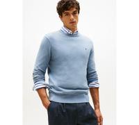 Pima Cotton/Cashmere Jumper with Crew Neck Light Blue