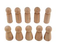 Pimahnry 10 Pieces 65 mm Unfinished Wooden Peg Dolls Wooden Tiny Doll Bodies People Decorations,Wood Color
