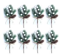 Pimahnry White Christmas Berries/Berry Stems Pine Branches & Artificial Pine Cones/White Holly/Wreath Picks for Decor
