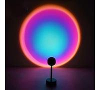 Pimaja Sunset Lamp, 180 Degree Rotation Sunset Projector Led Lamp USB Charging Romantic Led Night Light for Photography/Selfie/Home/Living Room/Bedroom Decor (Rainbow)