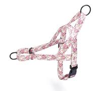 Pimaodog No Pull Dog Harness for Easy Walk, Floral Pattern Female Safety Nylon Training Collar for Small, Medium, and Large Dogs (S, Peony)