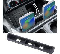 PIMCAR Car Phone Holder for 2023 2024 2025 F250 F350 F450 F550 Pocket Insert Organizer with USB Hole, Premium Silicone Anti-Tipping Phone Stand, Super Duty OEM Accessories