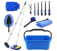 PIMEKOY 17Pcs Car Wash Kit with Bucket for Washing Exterior & Interior Cars