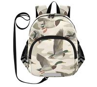 PIMILAGU Wild Duck in Camouflage Background Toddler Backpack for Girls Boys 3-6, Kids Backpack with Leash, Wild Duck in Camouflage Background, 10 x 4.9 x 11.6 in, Travel Backpacks
